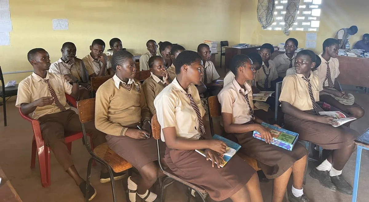 School students taking part in a classroom session