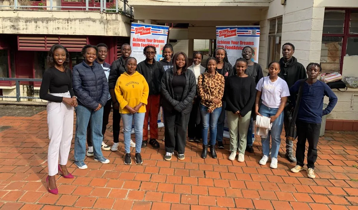 Participants gathered outside a FoodAdvice workshop