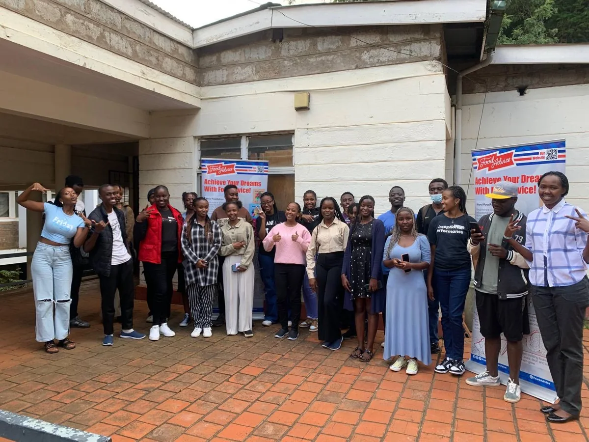 Programme participants gathered together outside