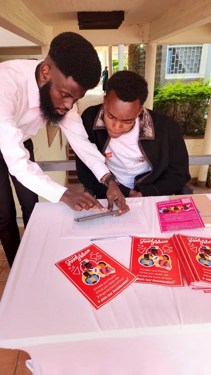 Participants reviewing materials together at a table
